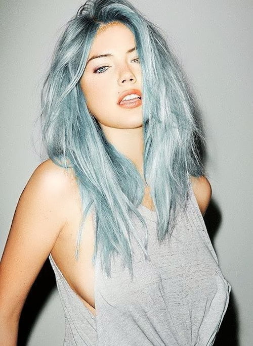blue hair denim long