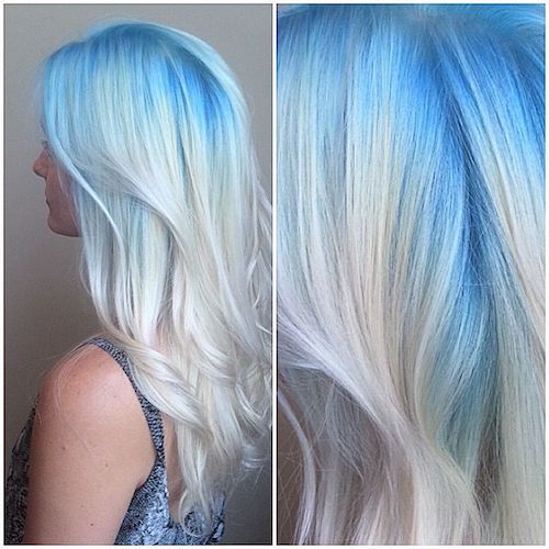 blue hair pastel blue blonde long