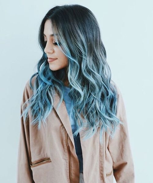 blue ombre hairstyle