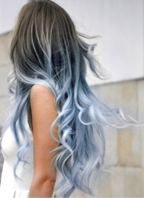 blue ombre hairstyle