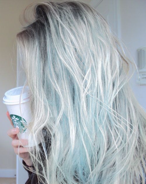 denim blue hair blond long