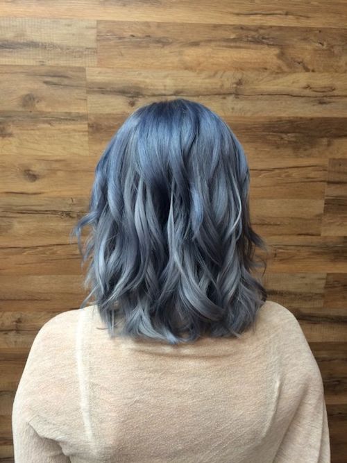 dusty blue hair medium