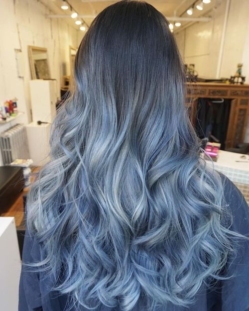 dusty blue ombre hairstyle