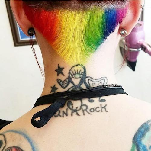 shaved rainbow haircut