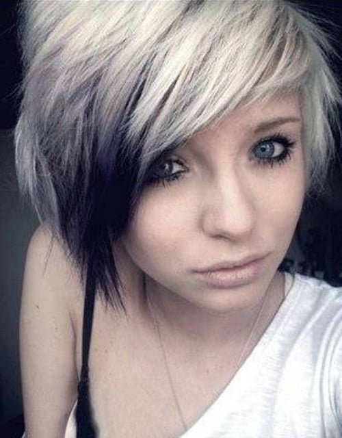 short blonde emo hairstyle