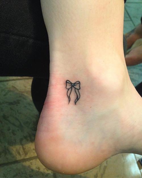 ankle mini tattoo bow