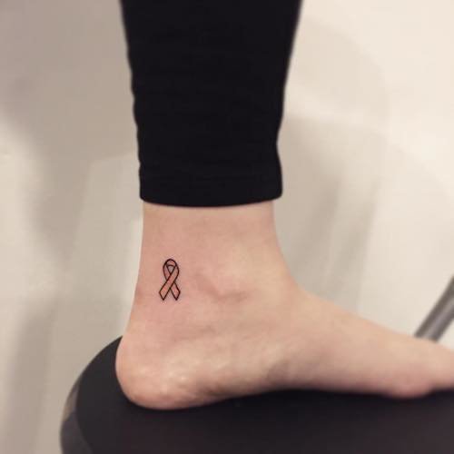 ankle mini tattoo ribbon