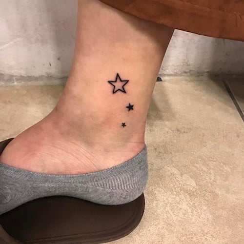ankle mini tattoo stars