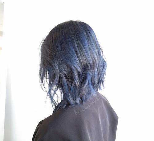 denim hair black blue