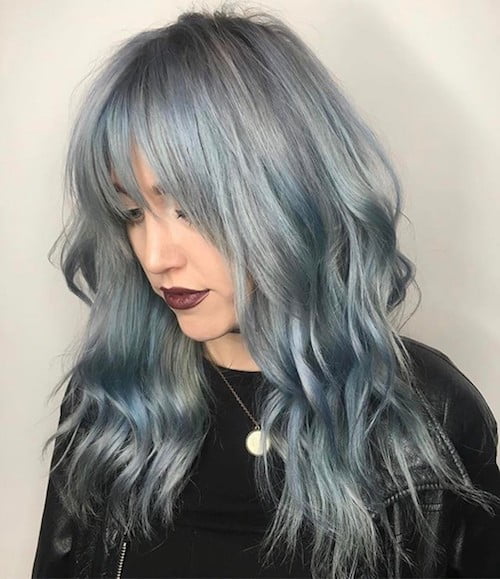 denim hair green blue