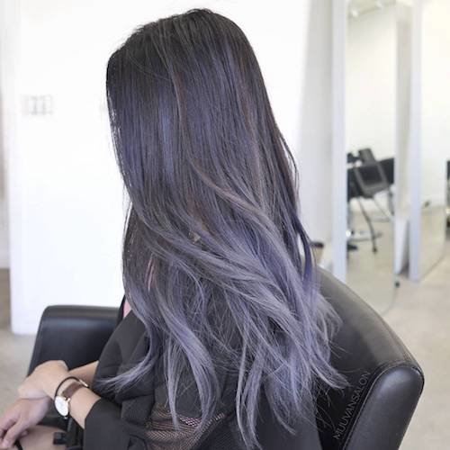 denim hair purple blue