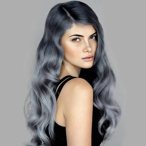 denim hair silver blue