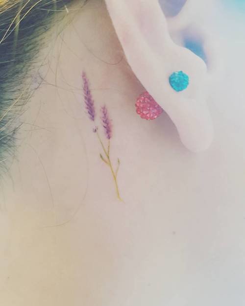 ear mini tattoo lavender
