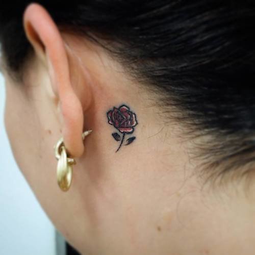 ear mini tattoo rose