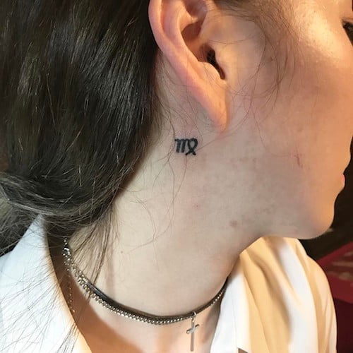 ear mini tattoo virgo