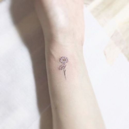 mini tattoo wrist flower