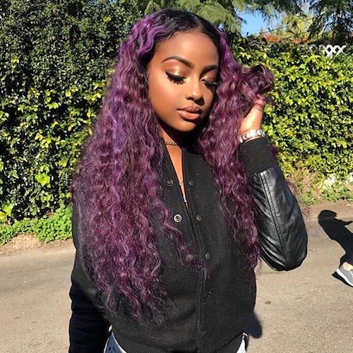 purple hair color for dark skin