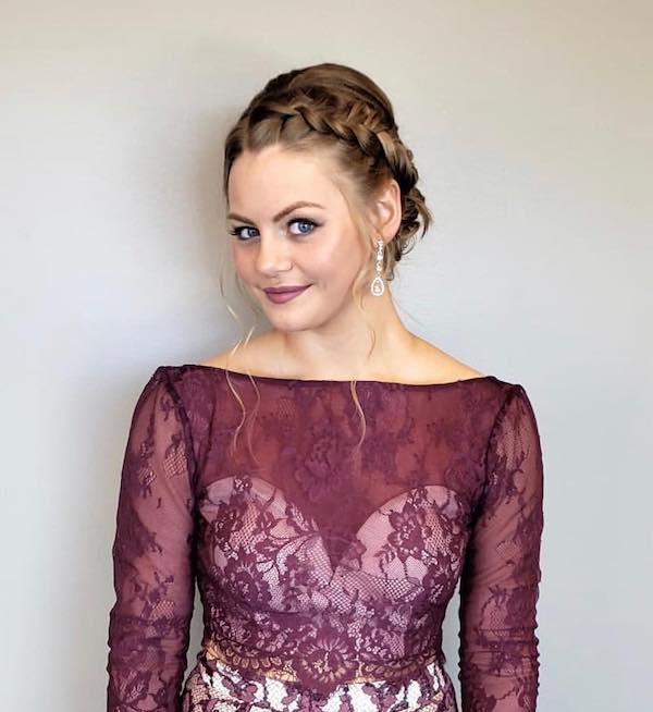 braided updo hairstyle