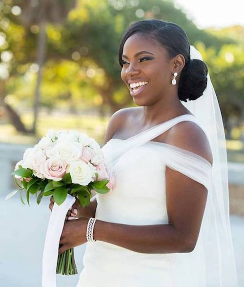 chignon wedding hairstyle for black women
