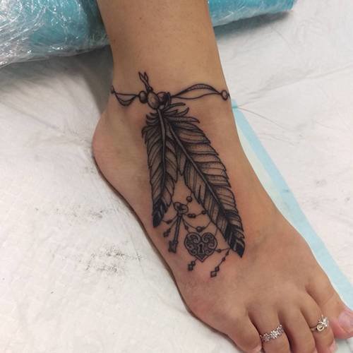 foot feather tattoo meaning