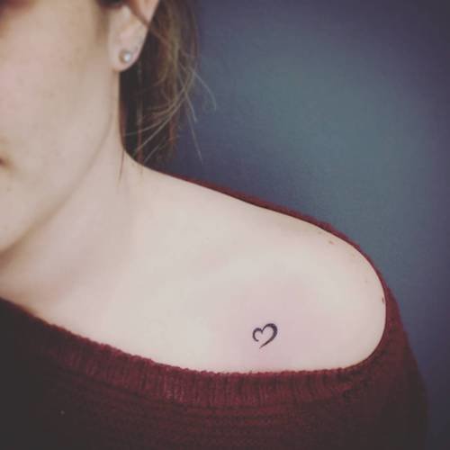 shoulder heart mini tattoo