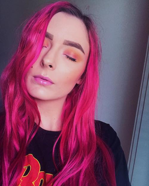 long neon pink hair color