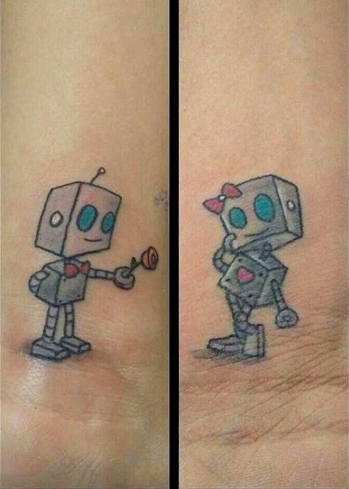 matching robot tattoos