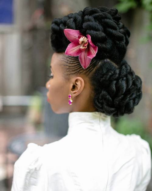 sculpted wedding hairstyle for black women 1