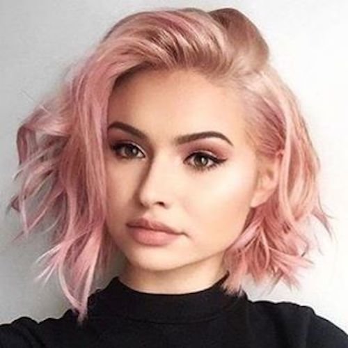 short messy rose gold hair color