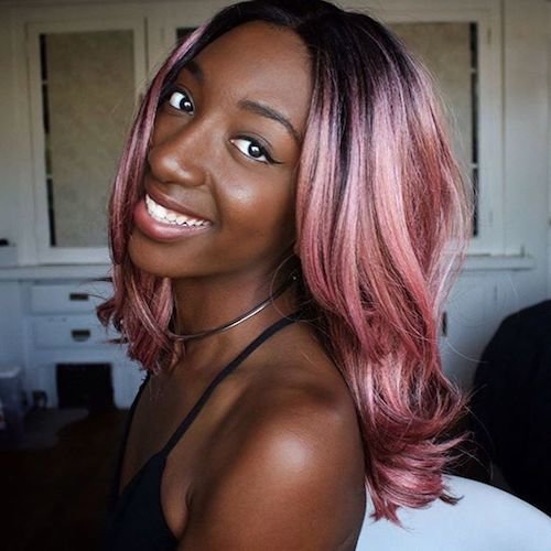 pink hair color for black women