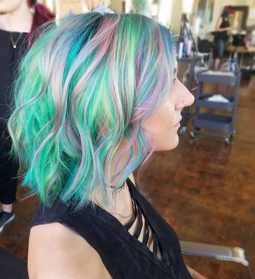 mermaid hair color for fair skin and hazel eyes