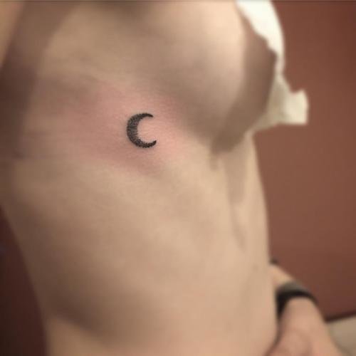 side boob tiny tattoo - moon