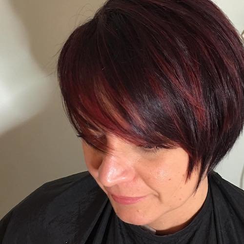 black cherry hair color for short hair