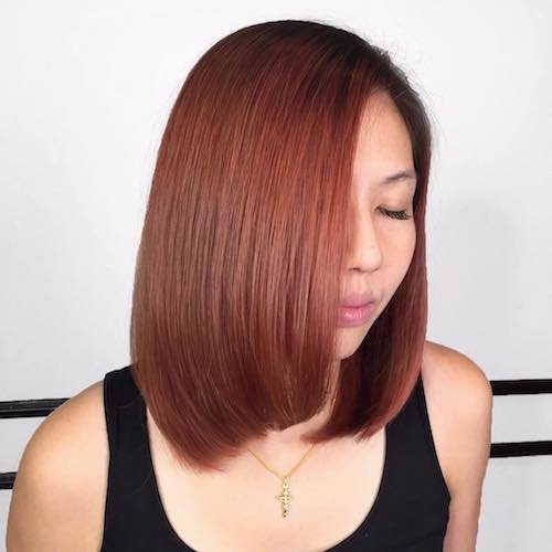 copper hair color for asian hair