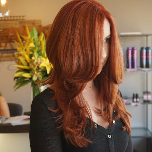 copper hair color for long hair with curls