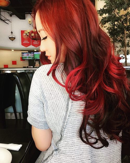 red velvet hair color for asian hair