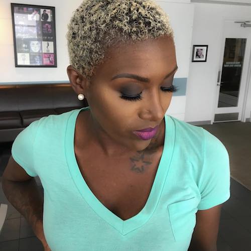 light blonde frosted tips on dark skin tone