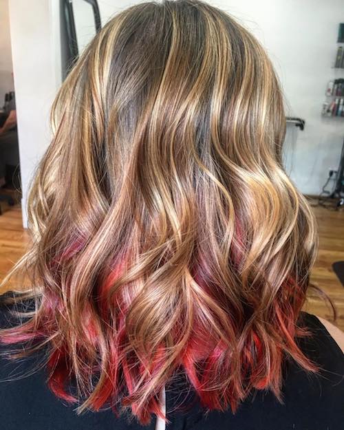 Blonde With Red Tips
