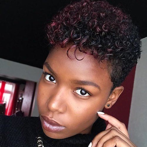 Burgundy Hair On Dark Skin