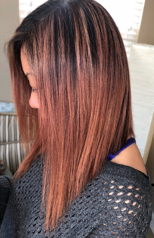 Rose Gold Asian Balayage