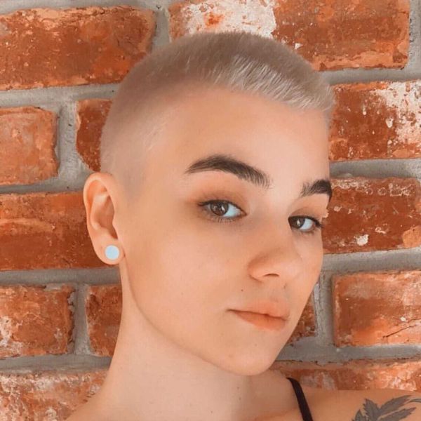 shaved blonde buzzcut
