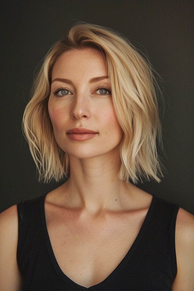 blonde hair blunt bob