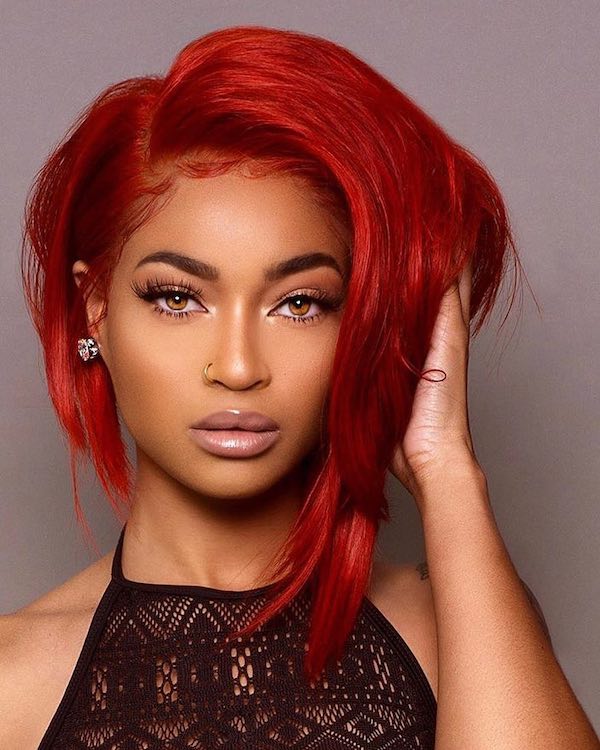 Candy apple red hair color for dark skin