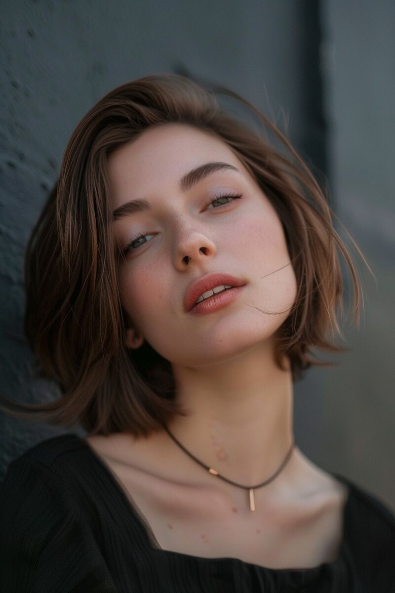 a photo of a woman with a Chop the Ends Haircuts for Thin Hair