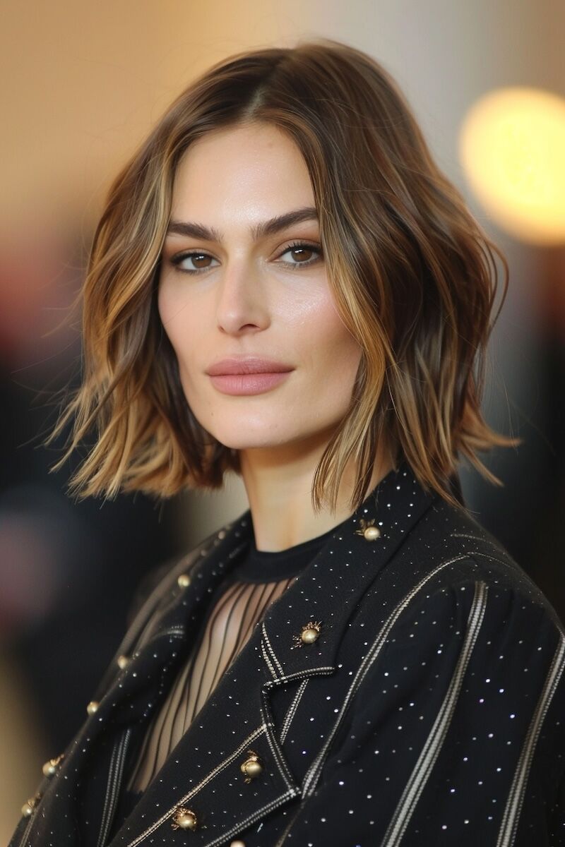 a photo of keira knightley with Chic Short Bob