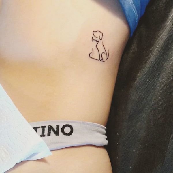 cat and dog side boob tattoo