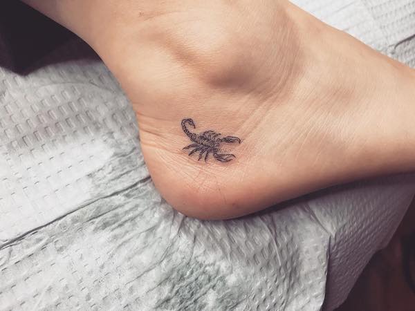 scorpio ankle tattoo