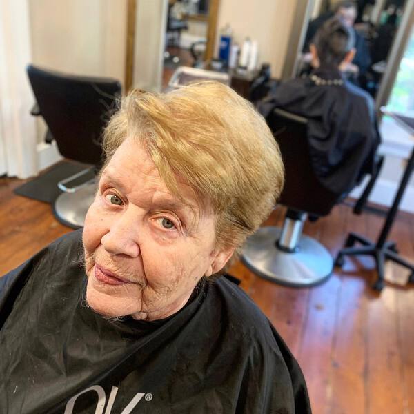 Side Swept Bangs for Blondes Over 50