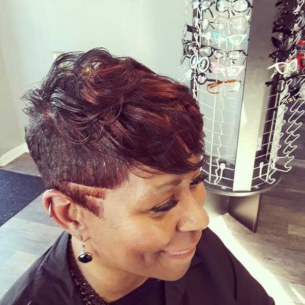 Undercut Pixie for Dark Skin Over 50