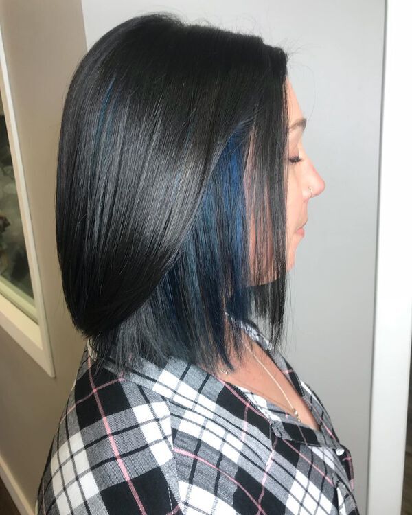 Azure Blue Black Asian Hair